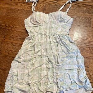 Green and white dress